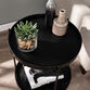 Dunsley Round Black Wood And Metal End Table With Shelf image number 3