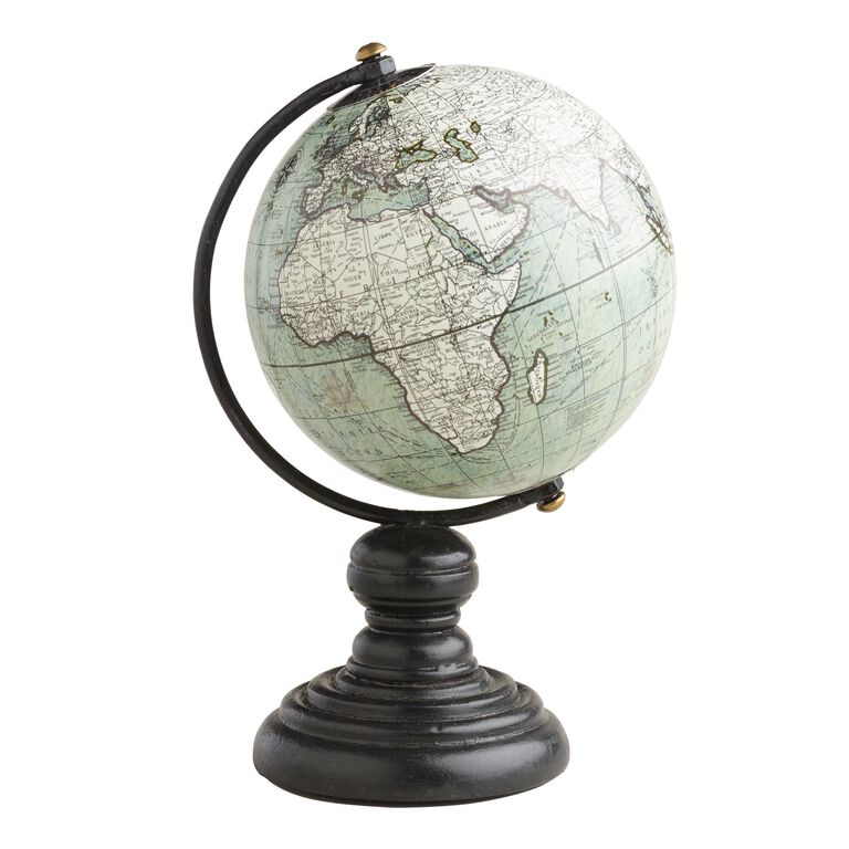 Gray Globe With Wood Stand image number 1