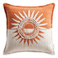 Rust Split Sunrise Embroidered Indoor Outdoor Throw Pillow image number 0
