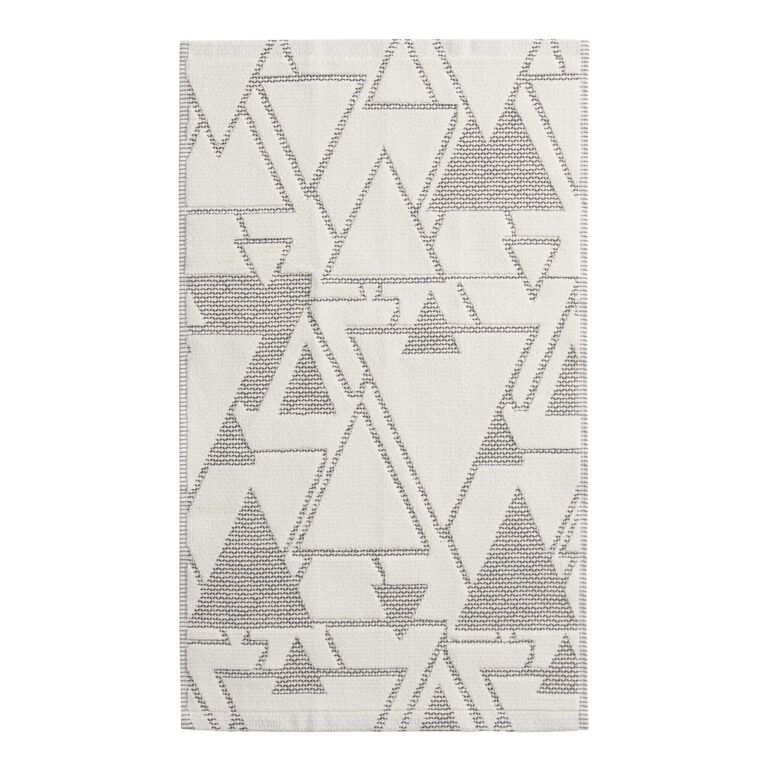 Blayne Ivory And Black Abstract Geo Hand Towel image number 3