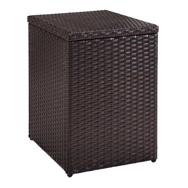 Pinamar Brown All Weather Wicker Outdoor End Table image number 1