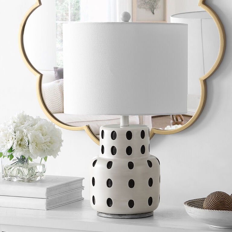 Alfege White And Black Resin Dot Table Lamp image number 4