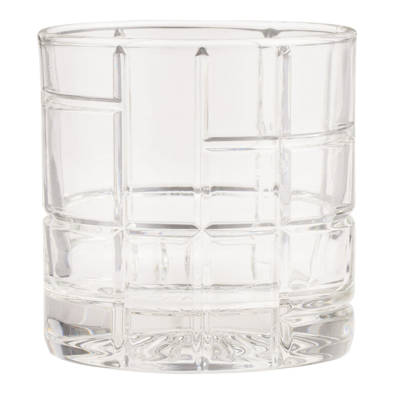 Elliot Pressed Grid Double Old Fashioned Glass image number 1