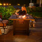 Renco Faux Wood and Black Steel DualHeat Fire Pit Table image number 4