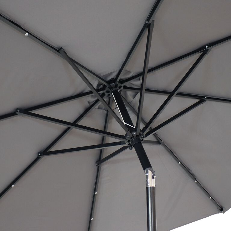 Market 9 Ft Tilting Patio Umbrella with Solar LED Lights image number 3