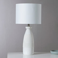 Cedric Off White Textured Ceramic LED Table Lamp