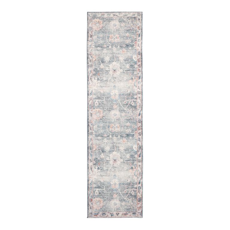 Zoe Gray Floral Distressed Persian Style Area Rug image number 3