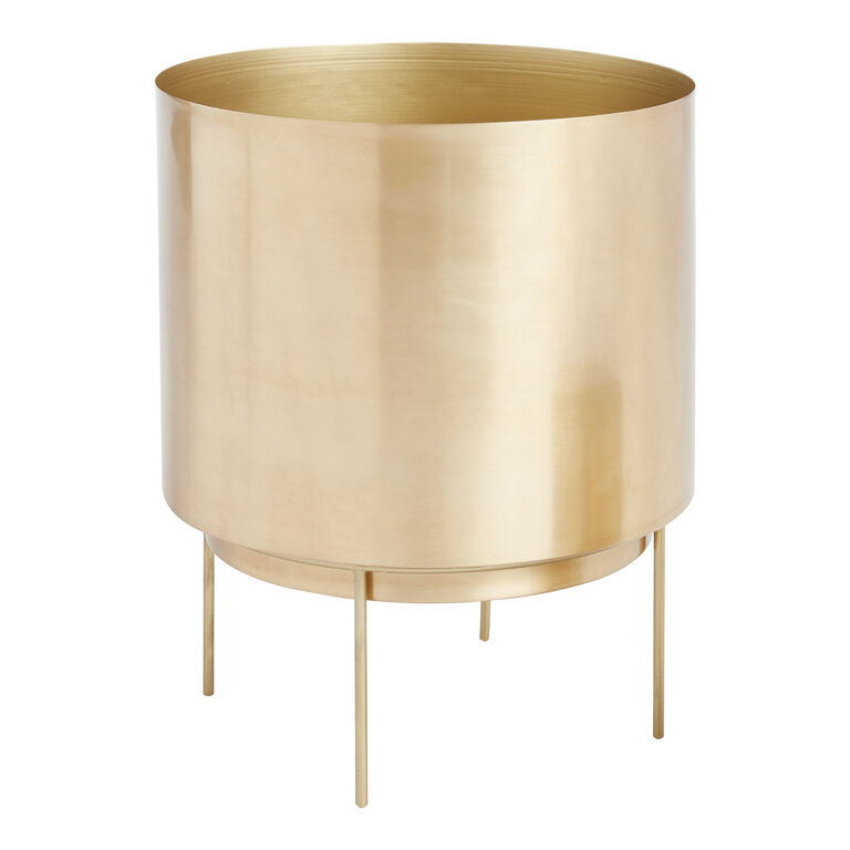 Brushed Gold Planter with Stand image number 1