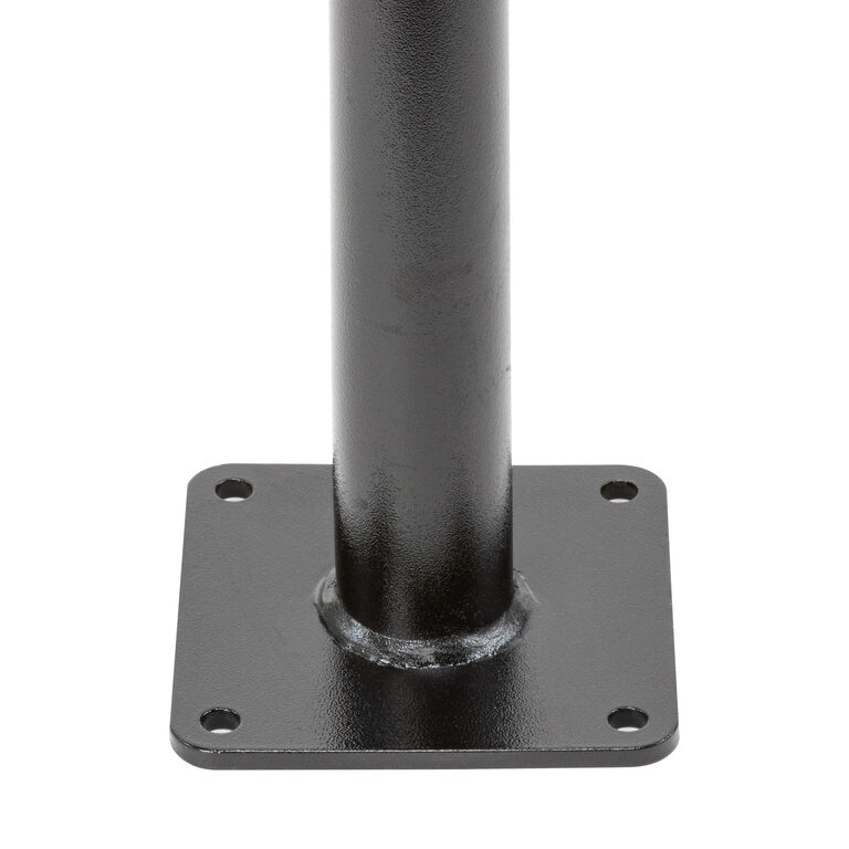 Black Steel String Light Pole with Mounting Base Plate image number 2