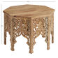 CRAFT Aneesa Natural Hand Carved Wood Floral Coffee Table image number 4