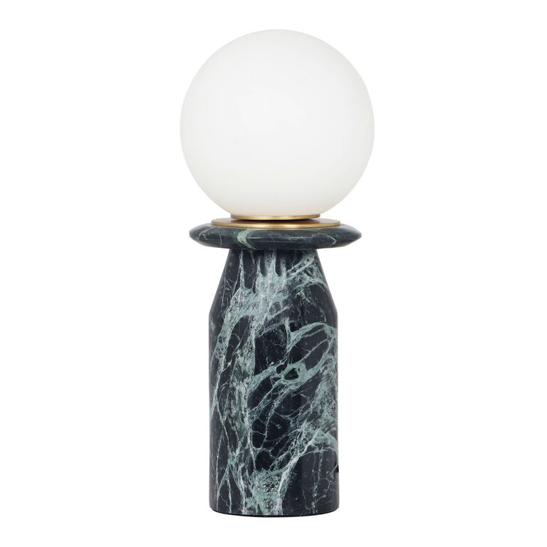 Oceana Frosted Glass Globe and Marble LED Accent Lamp image number 1