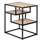 Lyon Wood and Black Steel Side Table with Shelves image number 0