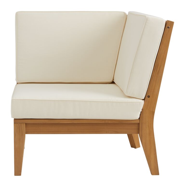 Somers Natural Teak Modular Outdoor Sectional Corner Chair image number 4