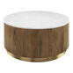 Walham Round Mango Wood And Marble Fluted Coffee Table image number 0