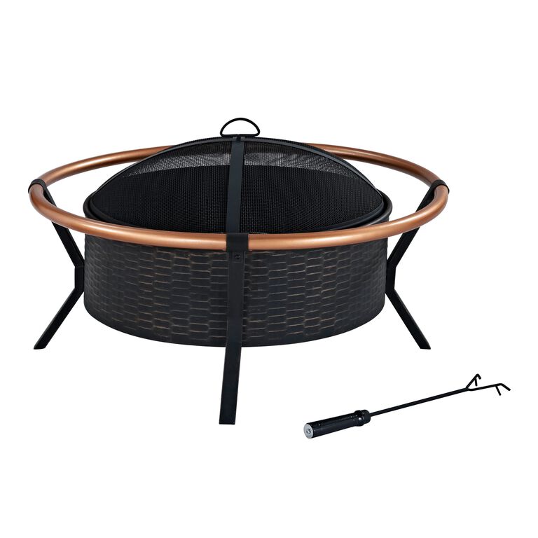 Yuma Black and Copper Fire Pit image number 1
