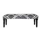 Black and White Tufted Wool Upholstered Bench image number 2