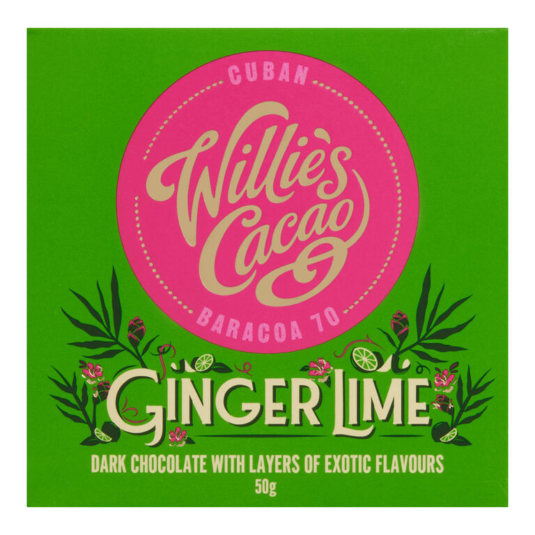 Willie's Cacao Ginger Lime Dark Chocolate Bar image number 1