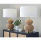 Amelie Natural Rattan Curved Table Lamp 2 Piece Set image number 1
