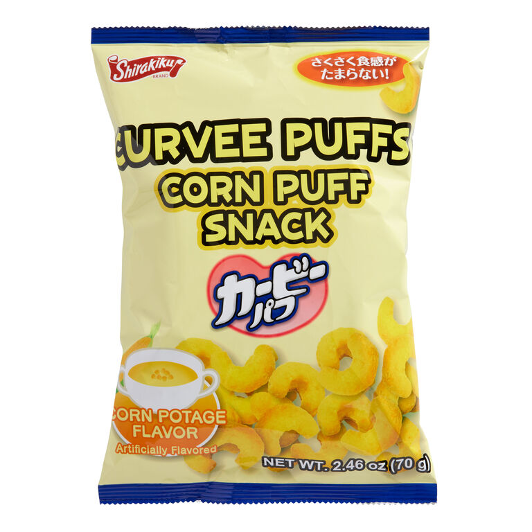 Shirakiku Curvee Puffs Corn Potage Corn Puff Snacks image number 1