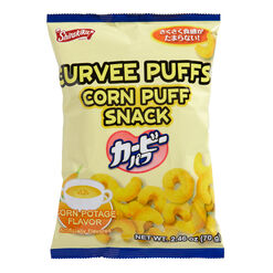 Shirakiku Curvee Puffs Corn Potage Corn Puff Snacks