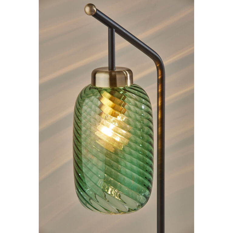 Darcie Emerald Green Glass Cylinder and Brass Task Lamp image number 6