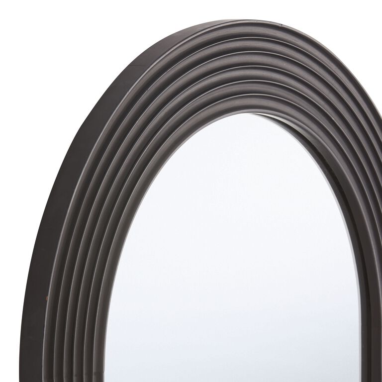 Black Carved Wood Arch Leaning Full Length Mirror image number 4