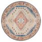 Round Ivory and Red Distressed Jute Blend Beso Area Rug image number 0