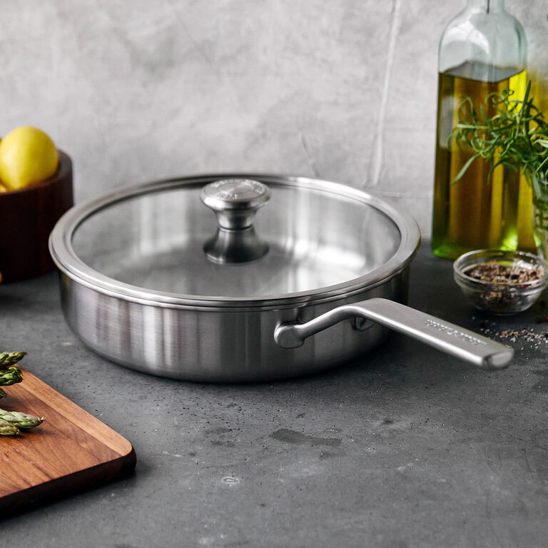 Merten & Storck Tri Ply Stainless Steel Saute Pan with Lid image number 2