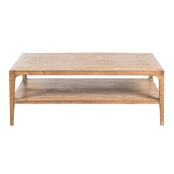 Indio Whitewash Reclaimed Pine Coffee Table with Shelf