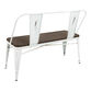 Ridgeby White Metal and Espresso Wood Dining Bench image number 2