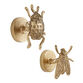 Antique Brass Metal Garden Insect Wall Hooks 2 Pack image number 0
