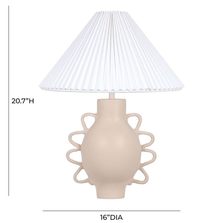 Portia Faux Stone Looped Pleated Shade Table Lamp image number 6