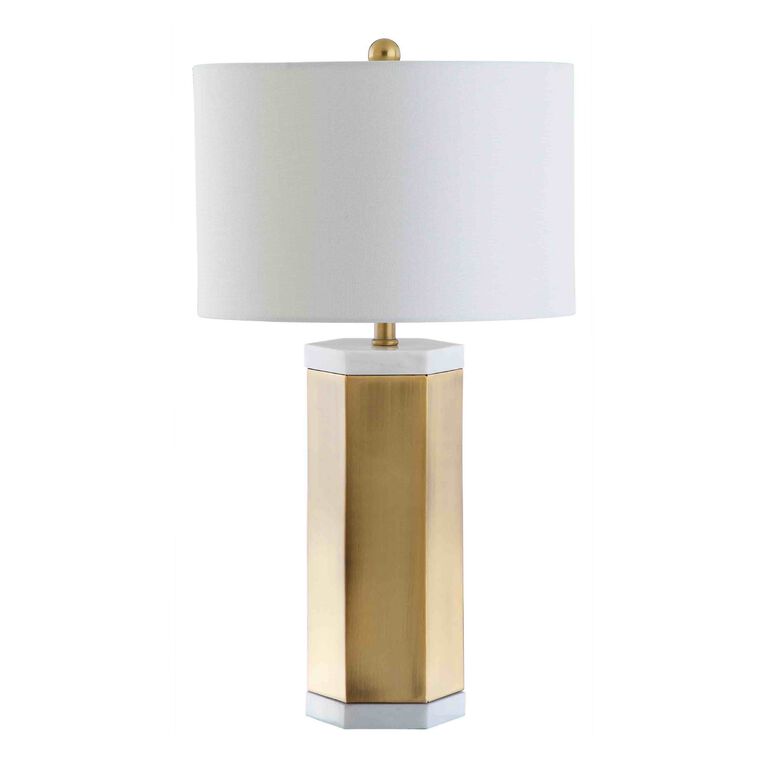 Alya Gold Hexagonal Table Lamps Set Of 2 image number 1