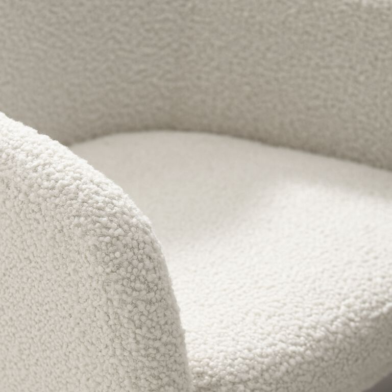 Ryan Ivory Faux Sherpa Upholstered Office Chair image number 7
