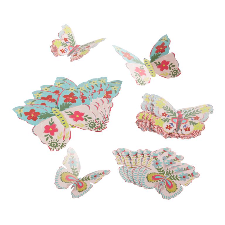 Floral Butterfly Adhesive Decor 24 Piece image number 1