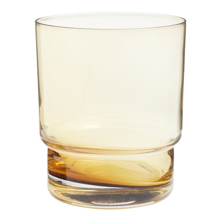 Amber Stackable Double Old Fashioned Glass Set of 2 image number 1