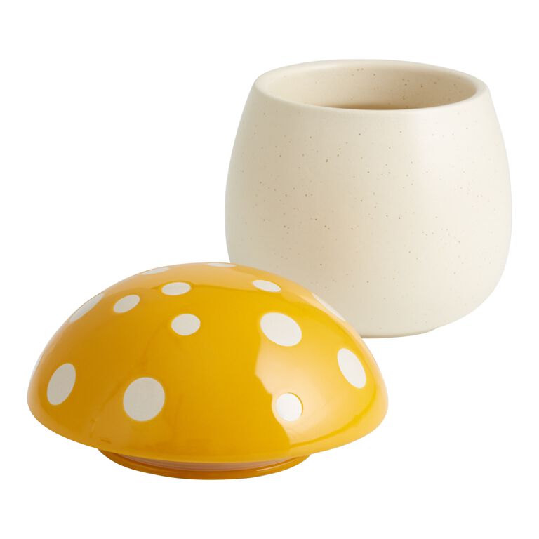 Yellow Ceramic Mushroom Cookie Jar image number 2