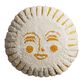 Round Ivory Tufted Sun Face Indoor Outdoor Throw Pillow image number 0