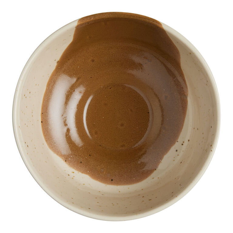 Quinn Cream And Brown Dip Glaze Bowl image number 3