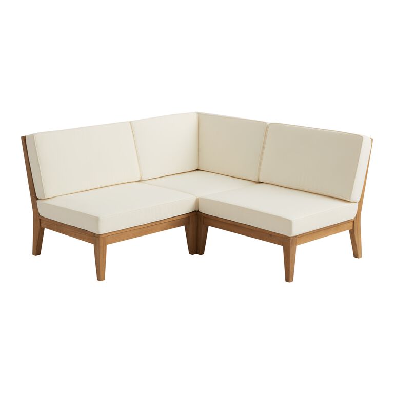 Somers Teak 3 Piece Square Modular Outdoor Sectional Sofa image number 1