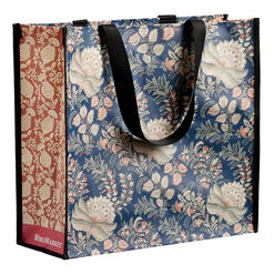 Large Blue And Rust Jacobean Floral Tote Bag Set of 2