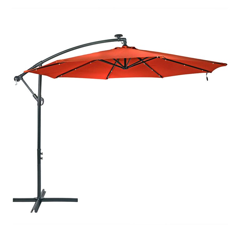 Cantilever Patio Umbrella with Solar LED Lights image number 1