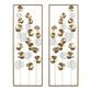Metallic Gold and White Leaf Metal Panel Wall Decor 2 Piece image number 0