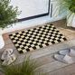 Black and Natural Checkerboard Coir Doormat image number 1