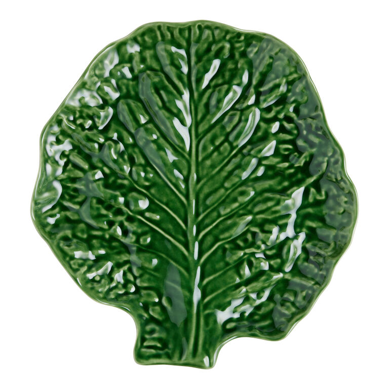 Green Cabbage Figural Serving Platter image number 1