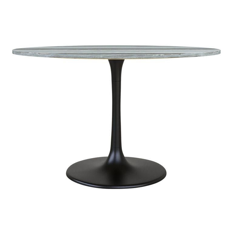 Bowman Gray Marble Top and Black Tulip Dining Table image number 3