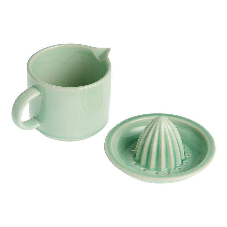 Aqua Reactive Glaze Ceramic Citrus Juicer Mug image number 2