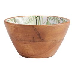 Small Green Eucalyptus Enamel Wood Bowl