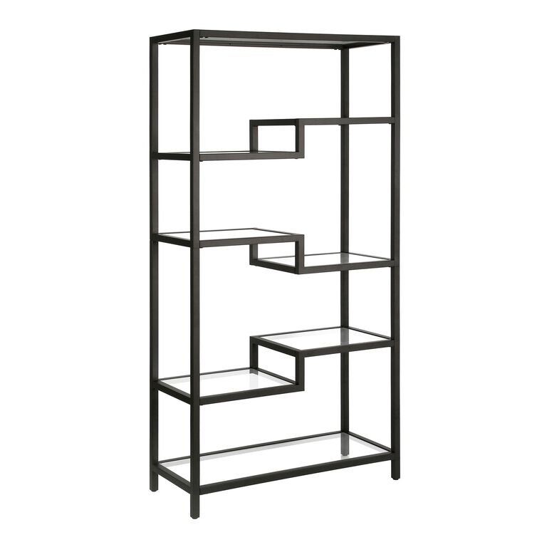 Ceci Metal and Glass Asymmetrical Bookshelf image number 1