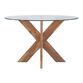 Kent Round Acacia Wood and Glass Top Dining Table image number 2